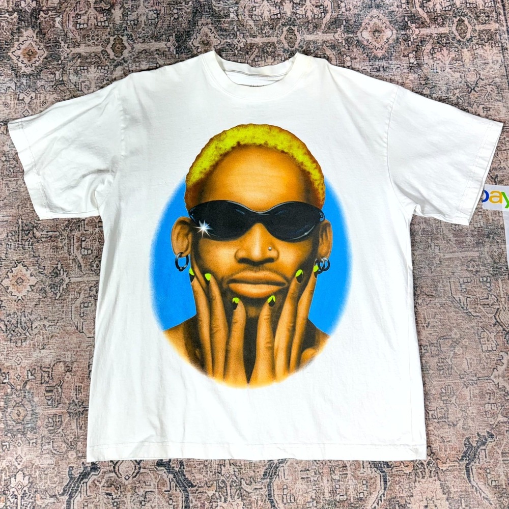Rodman Bad As I Wanna Be Movie T-Shirt Men's L White Dennis Rodman Hip Hop Music